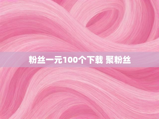 粉丝一元100个下载 聚粉丝