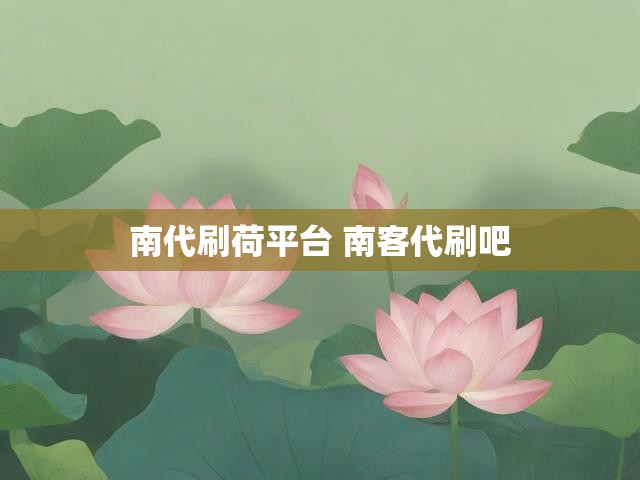 南代刷荷平台 南客代刷吧