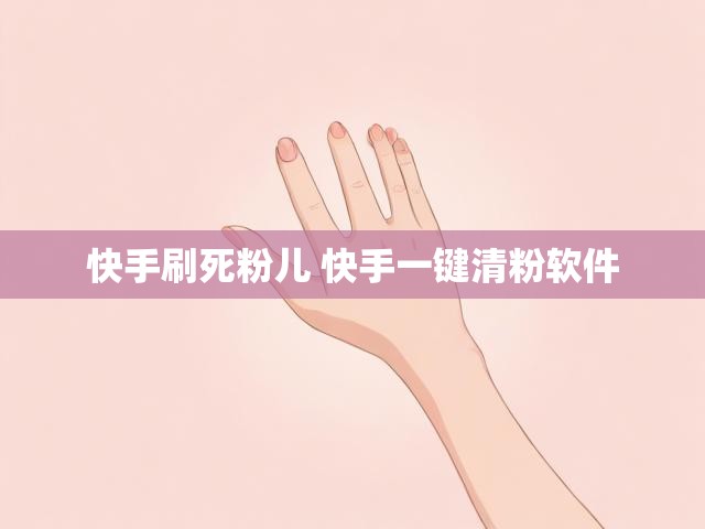 快手刷死粉儿 快手一键清粉软件