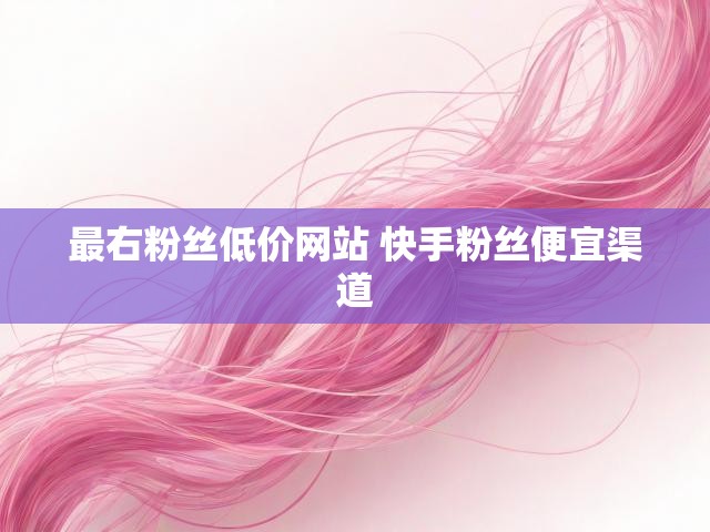 最右粉丝低价网站 快手粉丝便宜渠道