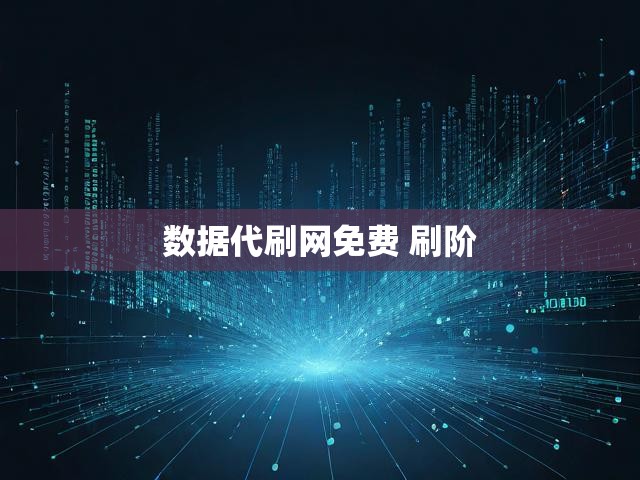 数据代刷网免费 刷阶