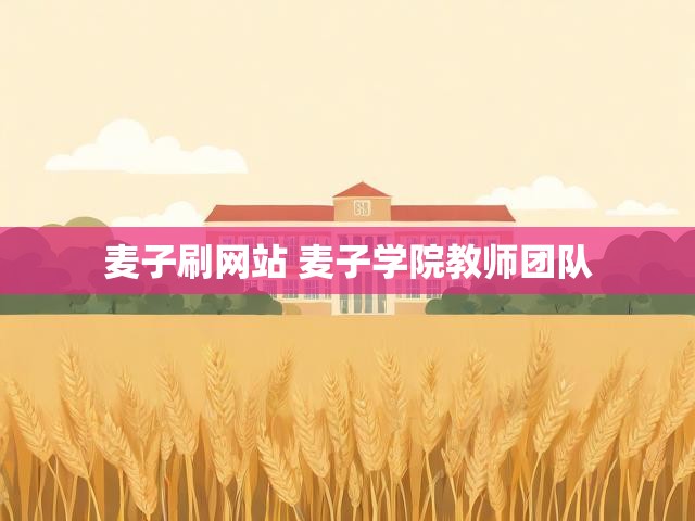 麦子刷网站 麦子学院教师团队