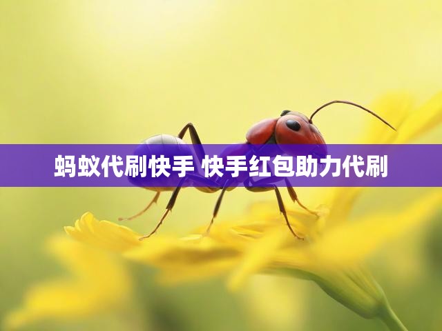 蚂蚁代刷快手 快手红包助力代刷