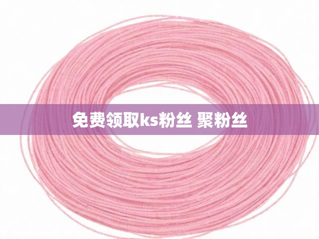 免费领取ks粉丝 聚粉丝